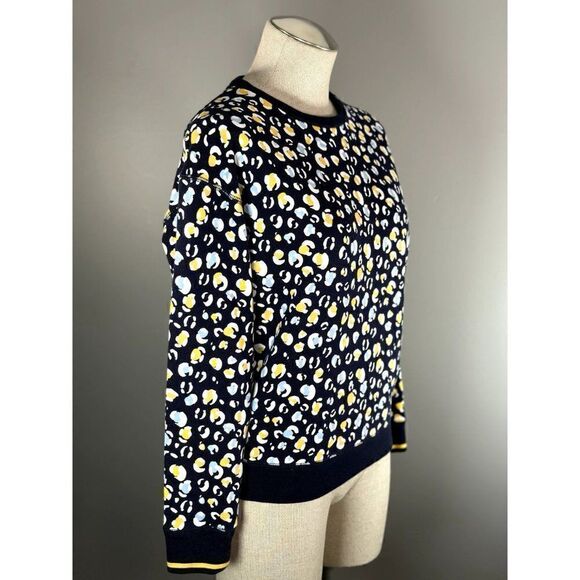 Joules Presley Slim Sweatshirt in Navy Leopard Size 4 - Picture 3 of 5